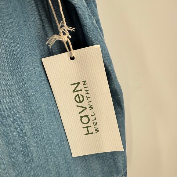 HAVEN WELL WITHIN x TALBOTS Tank Size XXL Chambray Sleeveless Tencel Cropped NWT - Picture 6 of 13